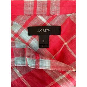 J. Crew Red Blue Checkered All Day Wear Top Small